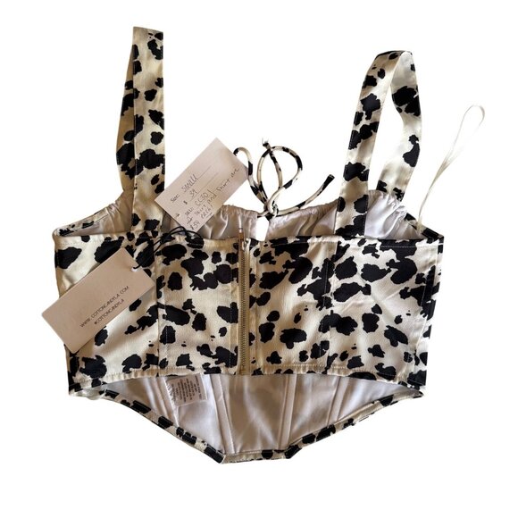 Cotton Candy LA Cow Print Bustier Crop Top Size S Y2K Milkmaid - Picture 2 of 8